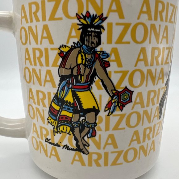 Arizona Coffee Mug Dancing Hopi Native Americans 3.5" Tall Souvenir - Picture 3 of 9